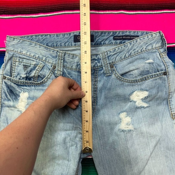 Vintage GUESS Jeans Men's 32 (Fit 34x33) Desmond Relaxed Straight Distressed Y2K - Picture 9 of 11